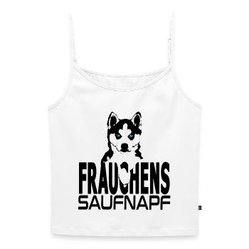 Husky Design - Abreuvoir de maîtresse - Top Premium femme à fines bretelles bio - blanc - Devant - Selfina (174cm)