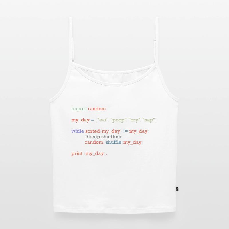 Funny python code about everyday life, baby Women's Premium Organic Spaghetti Strap Top