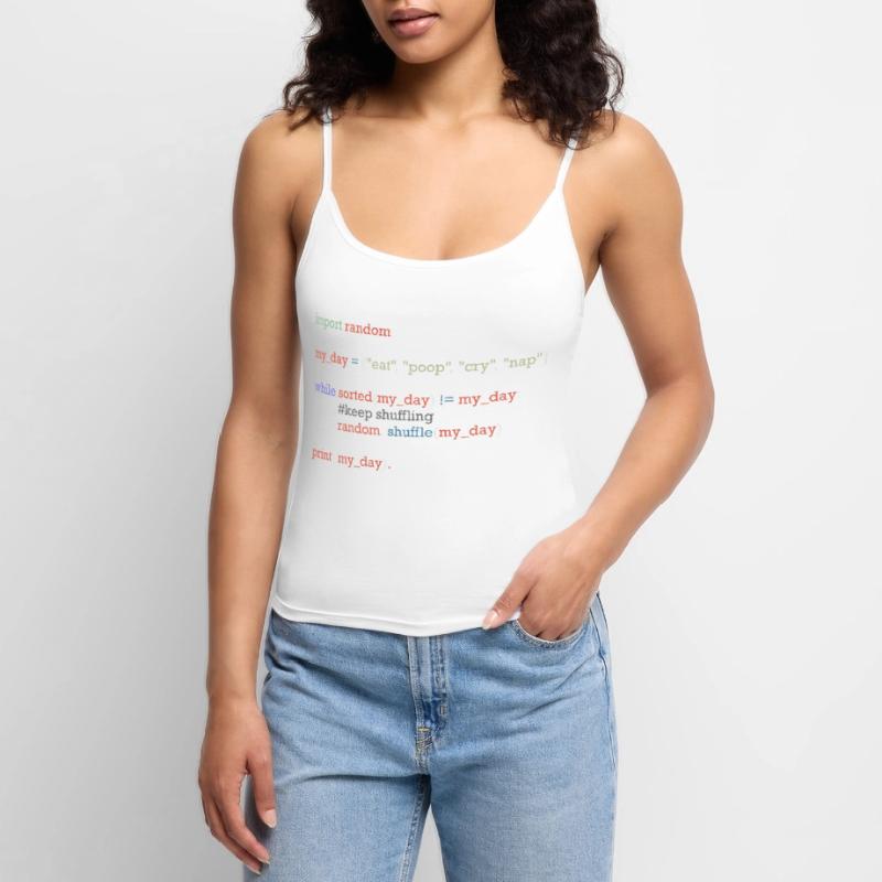 Funny python code about everyday life, baby Women's Premium Organic Spaghetti Strap Top
