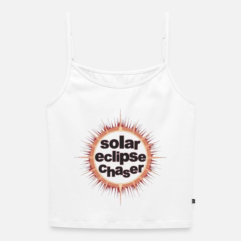 Solar eclipse chaser - Women's Premium Organic Spaghetti Strap Top - white