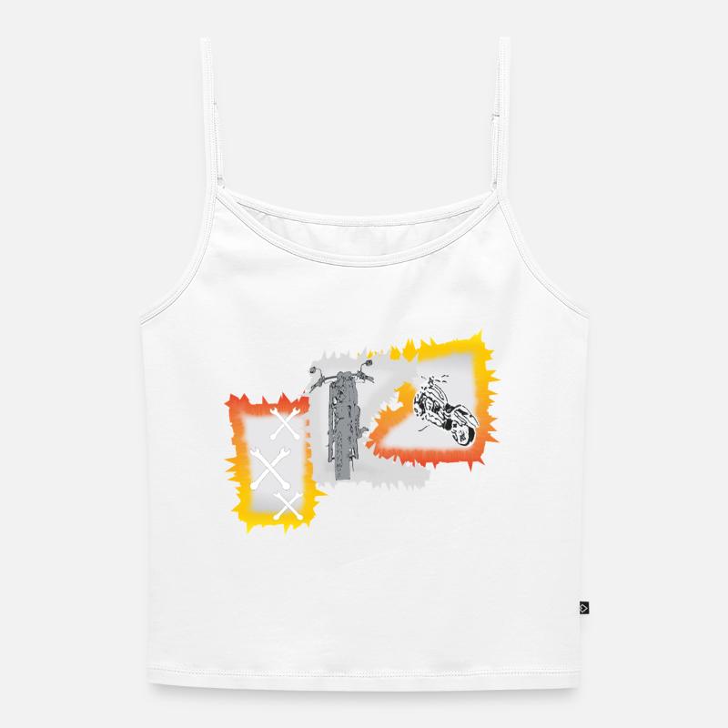 Motorcycle Workshop Motorcyclist Mechanic - Women's Premium Organic Spaghetti Strap Top - white