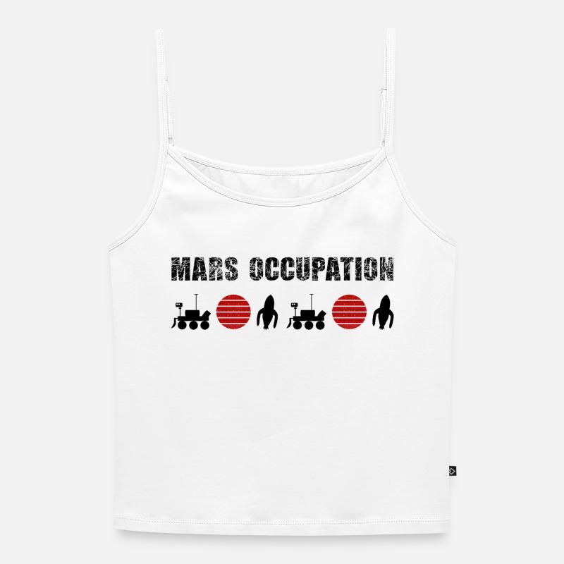 Double Mars Red Sun Constellation - Women's Premium Organic Spaghetti Strap Top - white