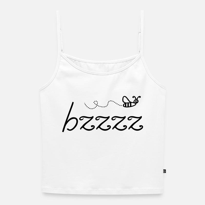bzzzz - Women's Premium Organic Spaghetti Strap Top - white