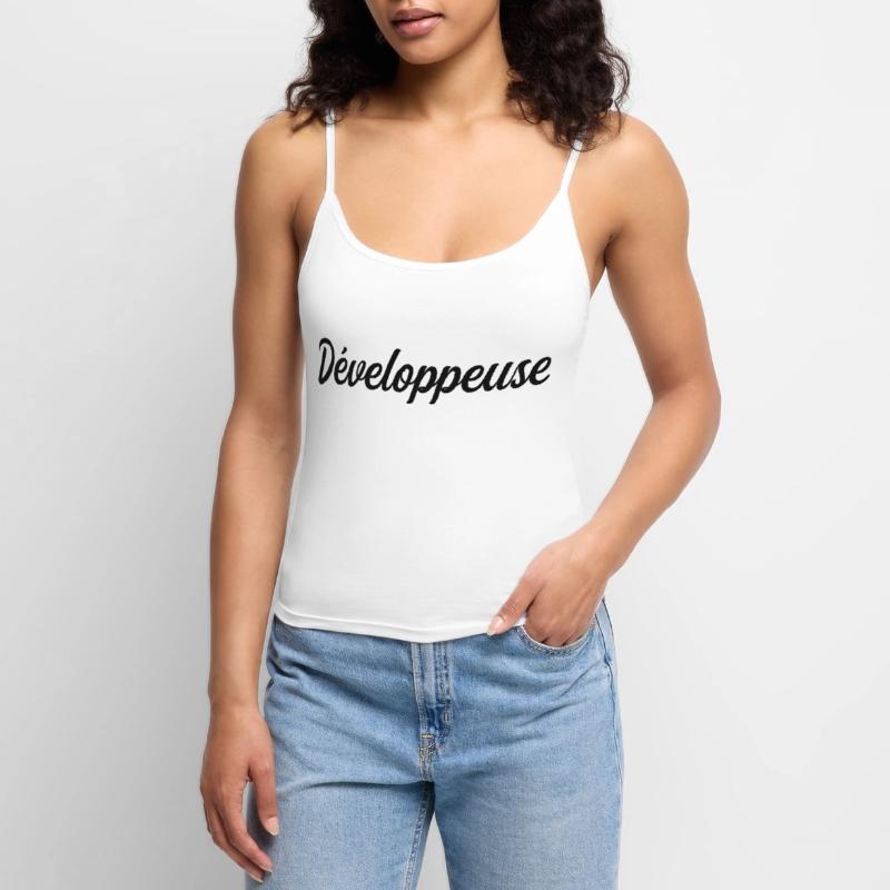 Développeuse Web Code Logiciel Application Tech Top Premium femme à fines bretelles bio