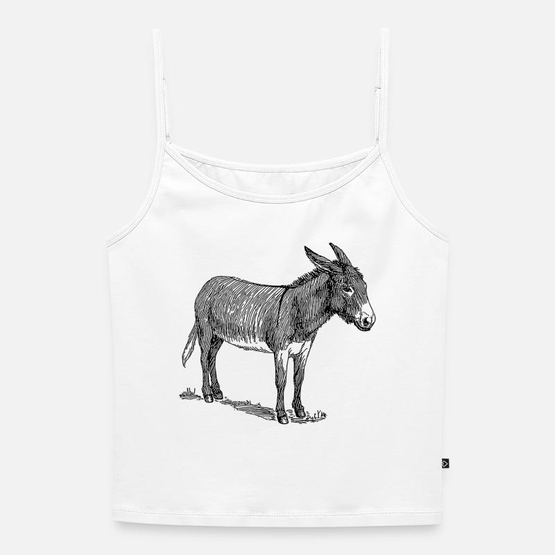 ass - Women's Premium Organic Spaghetti Strap Top - white