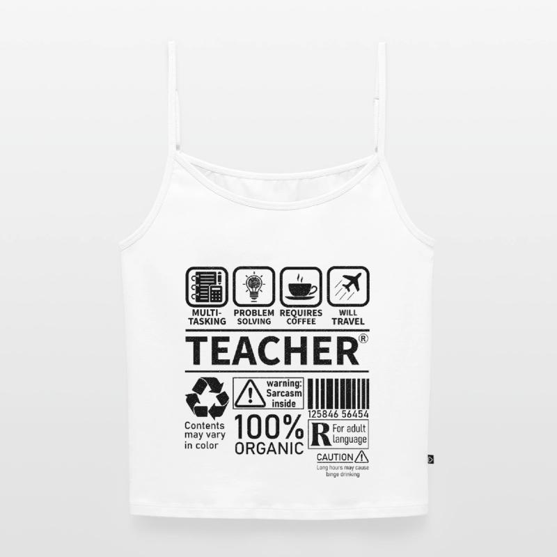 Teacher multi tasking problem solving requires Women's Premium Organic Spaghetti Strap Top
