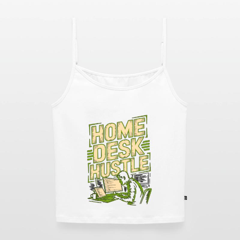 Remote Developer Home Desk Hustle Remote Coder Women's Premium Organic Spaghetti Strap Top