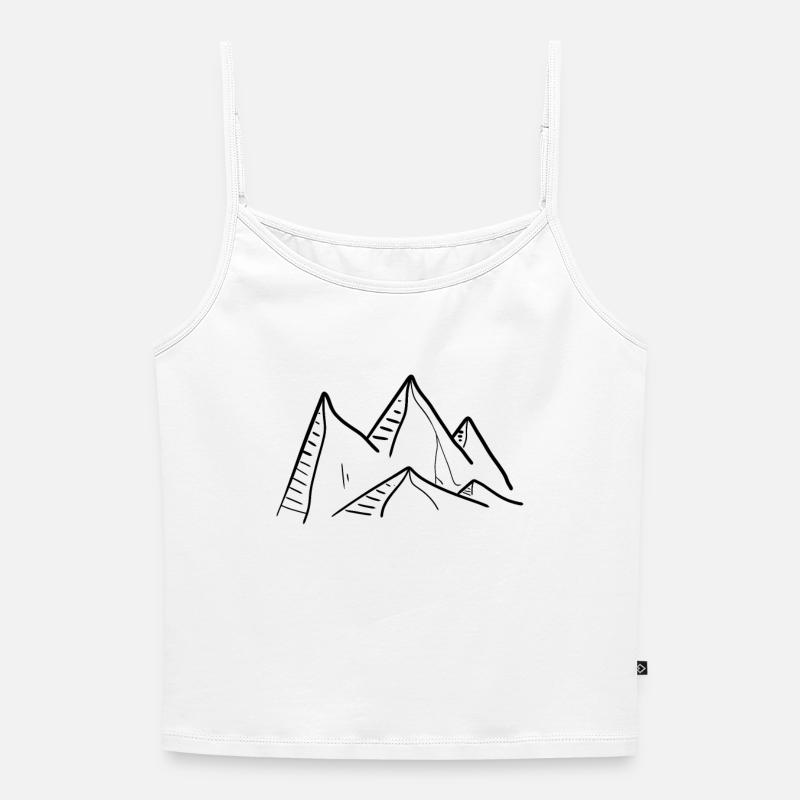 Bjerge Bjerge Toppe Toppe - Premium økologisk dame top med spaghetti-stropper - hvid