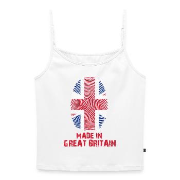 Großbritannien Flagge - Made in Great Britain Gesc - Frauen Premium Organic Top mit Spaghettiträgern - Weiß - Vorne - Selfina (174cm)