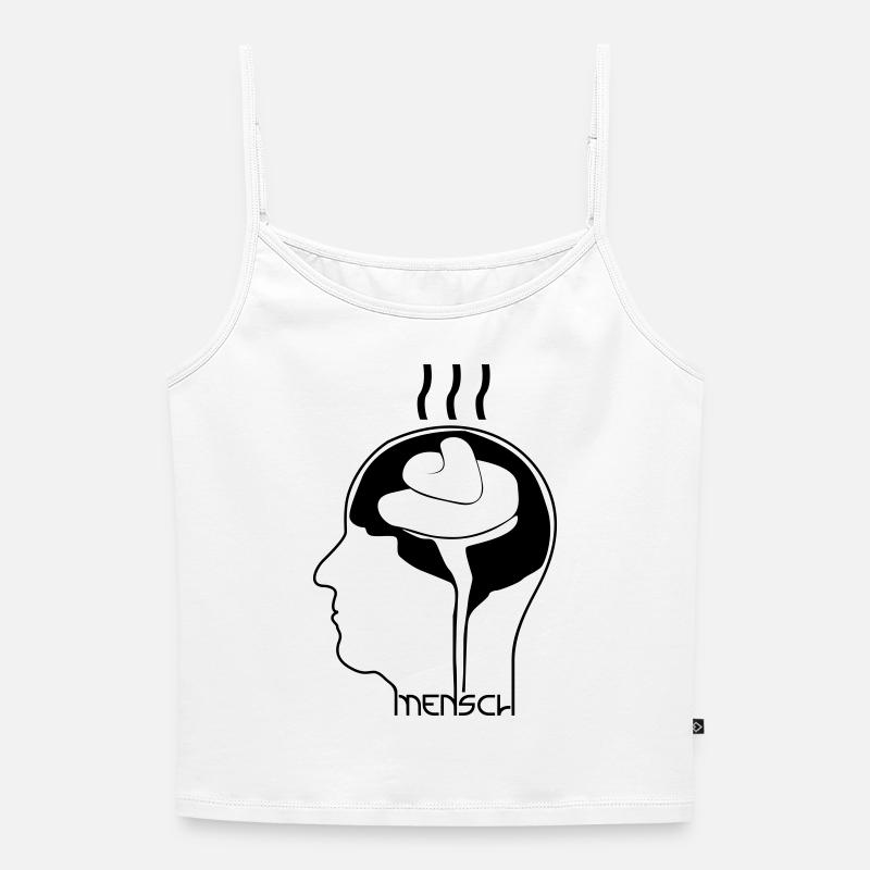 Man - Women's Premium Organic Spaghetti Strap Top - white