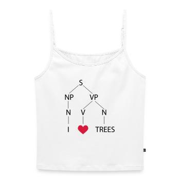 Syntaxbaum - Frauen Premium Organic Top mit Spaghettiträgern - Weiß - Vorne - Selfina (174cm)