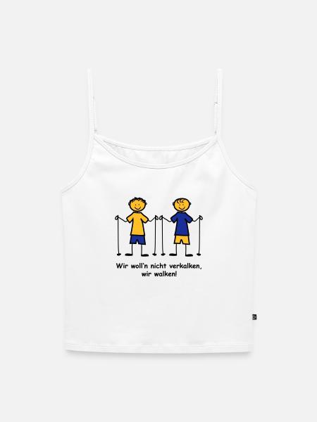 Walking - Frauen Premium Organic Top mit Spaghettiträgern - Weiß