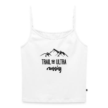 Trail Running et Ultra Running - Top Premium femme à fines bretelles bio - blanc - Devant - Selfina (174cm)