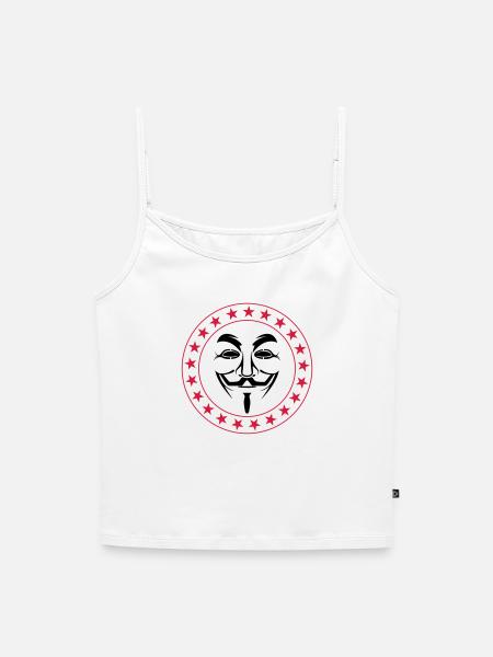 Anonymous - Frauen Premium Organic Top mit Spaghettiträgern - Weiß