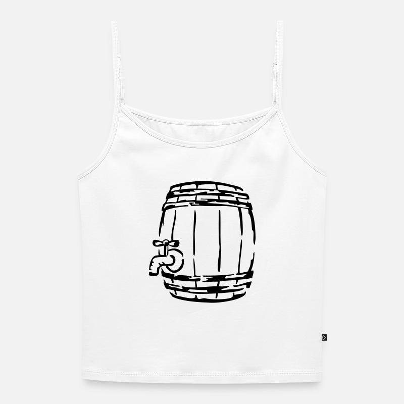 beer - Women's Premium Organic Spaghetti Strap Top - white