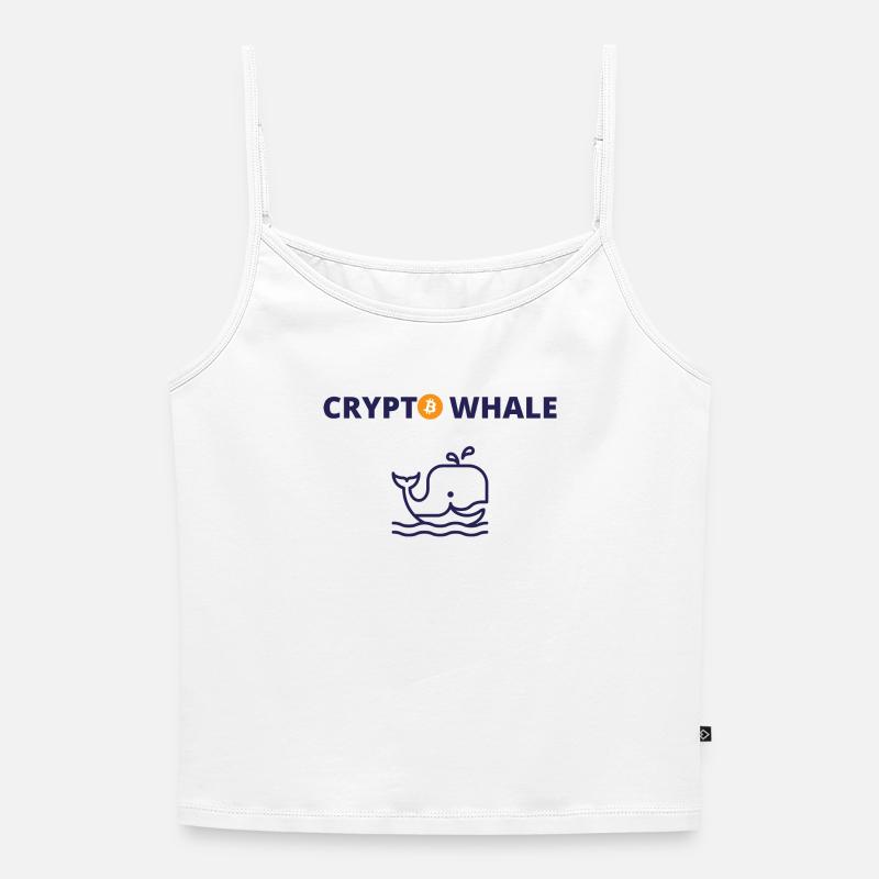 Crypto hval - Premium økologisk dame top med spaghetti-stropper - hvid