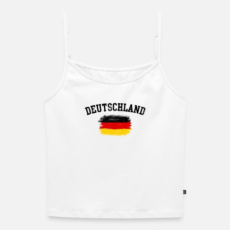 Deutscland flag - Women's Premium Organic Spaghetti Strap Top - white