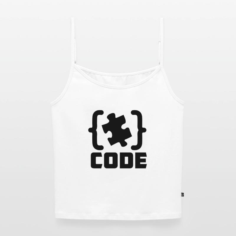 programmeur Code résolution de pièces de puzzle Top Premium femme à fines bretelles bio