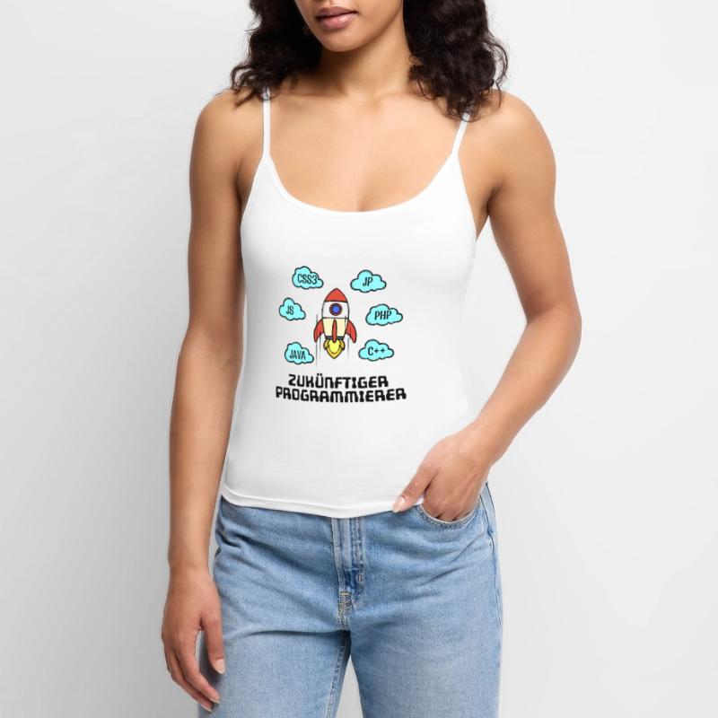 Développeur de code CSS Programmeur C++ Java Php Top Premium femme à fines bretelles bio