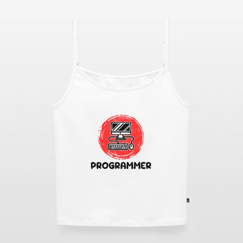 Développeur informatique Programmeur Code Scripting Top Premium femme à fines bretelles bio