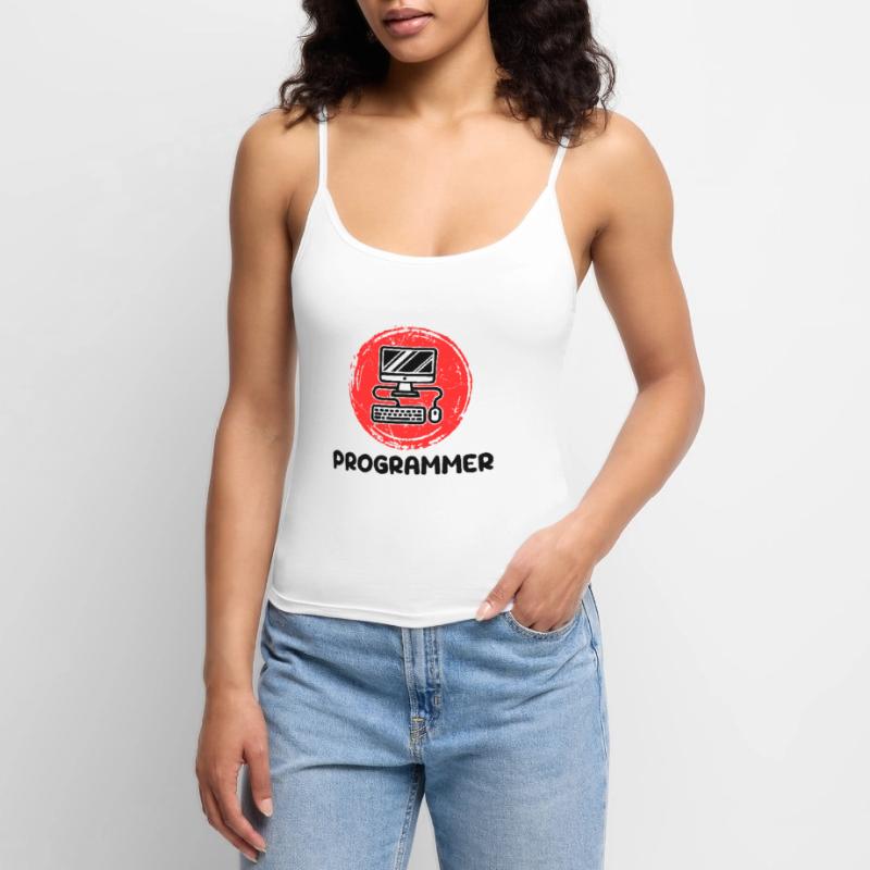 Développeur informatique Programmeur Code Scripting Top Premium femme à fines bretelles bio