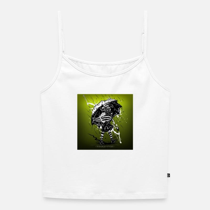 school's out for war - Women's Premium Organic Spaghetti Strap Top - white