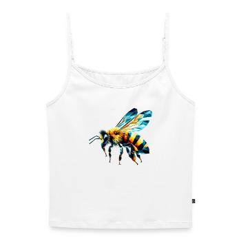 Polygonale Biene - Frauen Premium Organic Top mit Spaghettiträgern - Weiß - Vorne - Selfina (174cm)