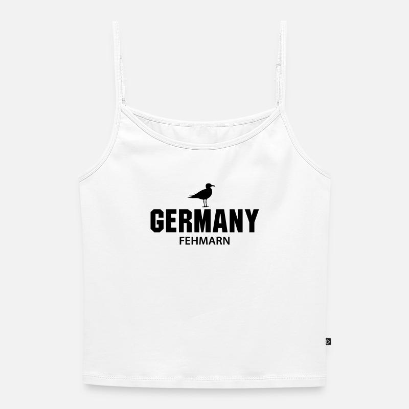 Fehmarn GERMANY - Women's Premium Organic Spaghetti Strap Top - white