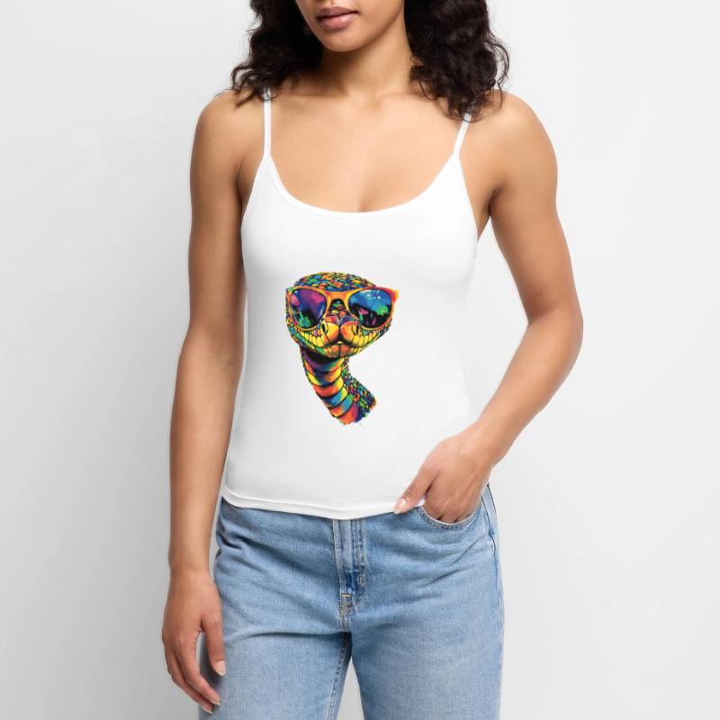 serpent, python, cobra, serpent à sonnettes, serpents Top Premium femme à fines bretelles bio
