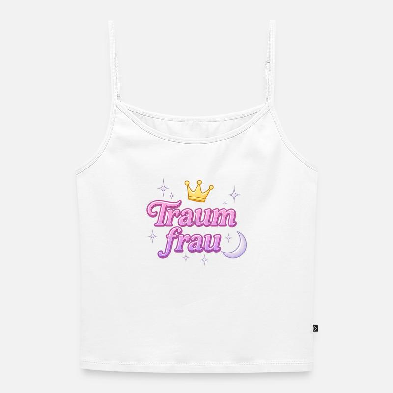 traumfrau / y2k statement spitzname design  - Frauen Premium Organic Top mit Spaghettiträgern - Weiß