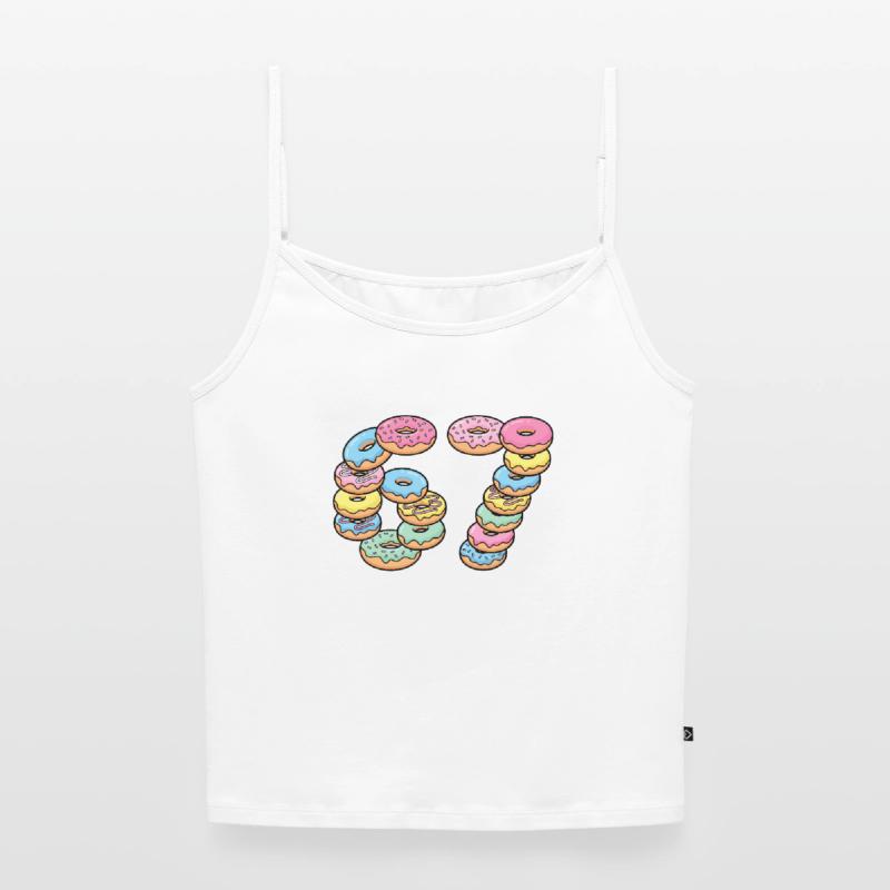 Pastel Donut Stack 67 Pattern Women's Premium Organic Spaghetti Strap Top
