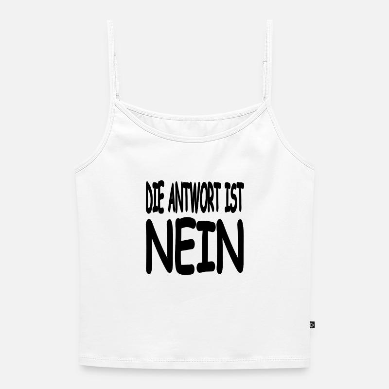 No - Women's Premium Organic Spaghetti Strap Top - white