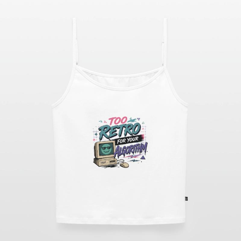 Retro Computer Algorithm Vintage Humor Frauen Premium Organic Top mit Spaghettiträgern