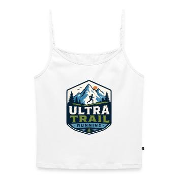 Ultra Trail Running - Top Premium femme à fines bretelles bio - blanc - Devant - Selfina (174cm)