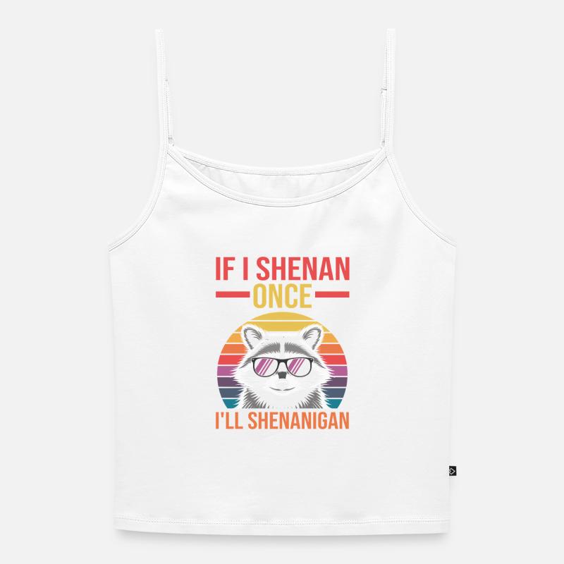 Trash Panda Raccoon - Women's Premium Organic Spaghetti Strap Top - white