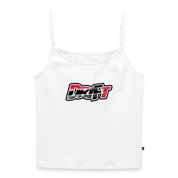 Drift Motorsport - Frauen Premium Organic Top mit Spaghettiträgern - Weiß - Vorne - Selfina (174cm)