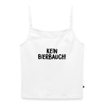 No beer belly (black lettering) - Women's Premium Organic Spaghetti Strap Top - white - Front - Selfina (174cm)