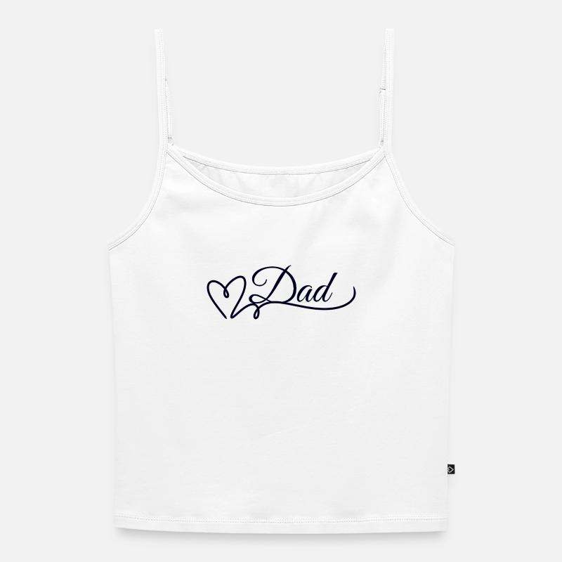 DAD - Women's Premium Organic Spaghetti Strap Top - white