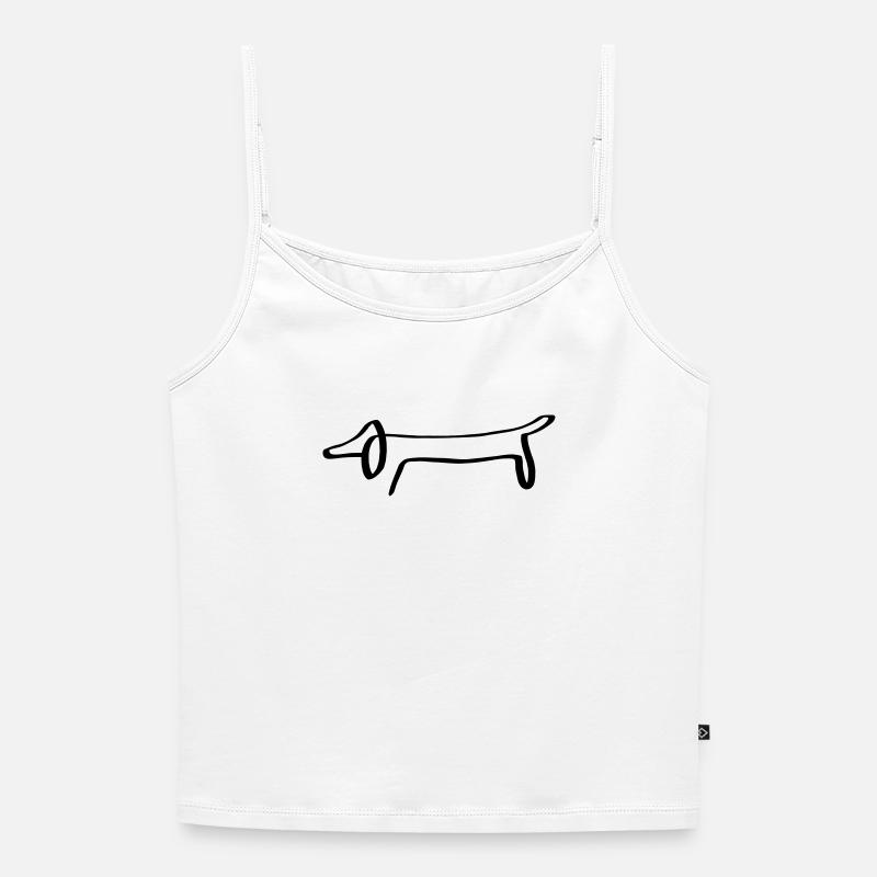 Lines Dachshund - Women's Premium Organic Spaghetti Strap Top - white