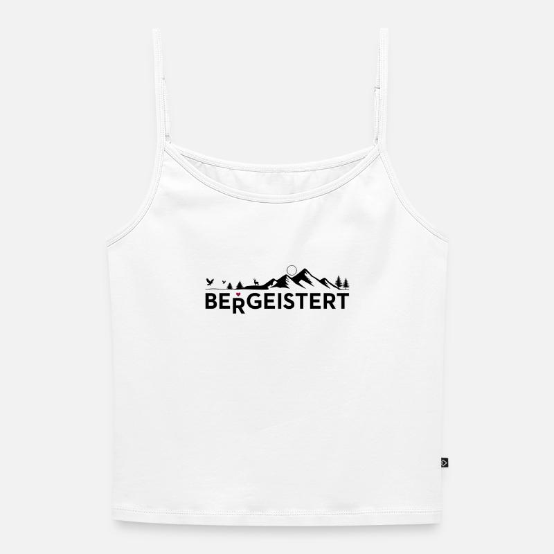 Bergeistert Nature Tranquility Mountains - Women's Premium Organic Spaghetti Strap Top - white