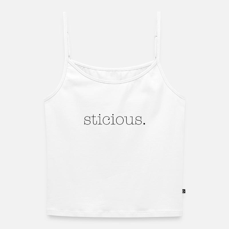sticious - Women's Premium Organic Spaghetti Strap Top - white