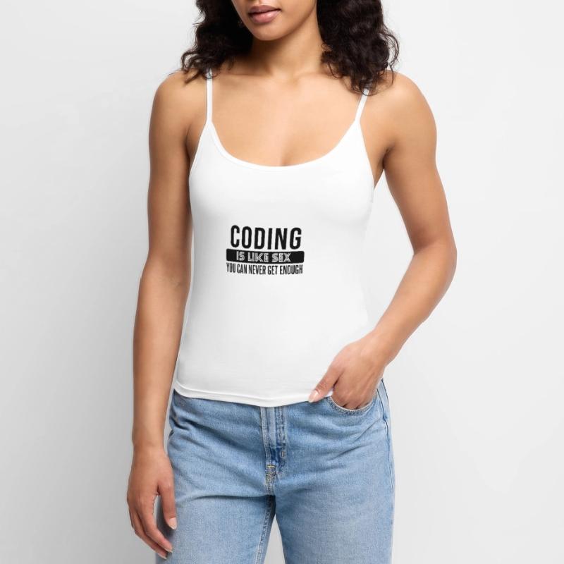 Coding Statement – Provocative Developer Design Women's Premium Organic Spaghetti Strap Top