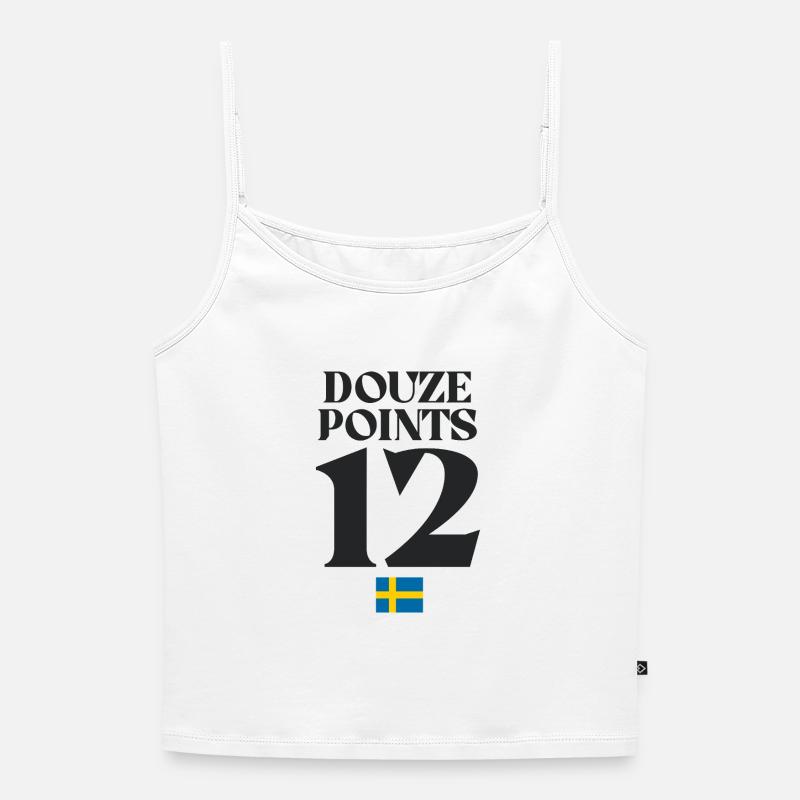 Twelve Points Sweden Eurovision - Women's Premium Organic Spaghetti Strap Top - white