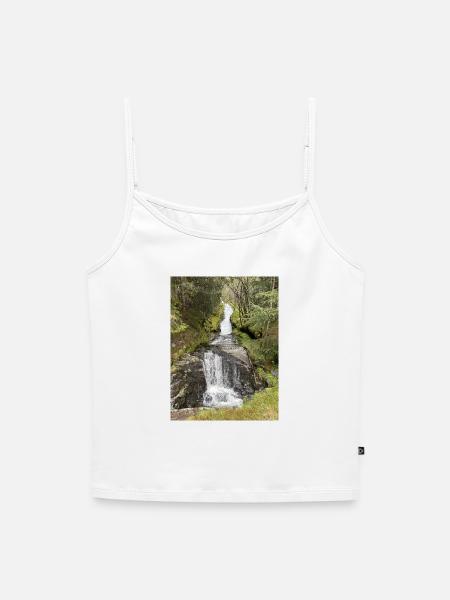 Naturpark Wasserfall Design - Frauen Premium Organic Top mit Spaghettiträgern - Weiß