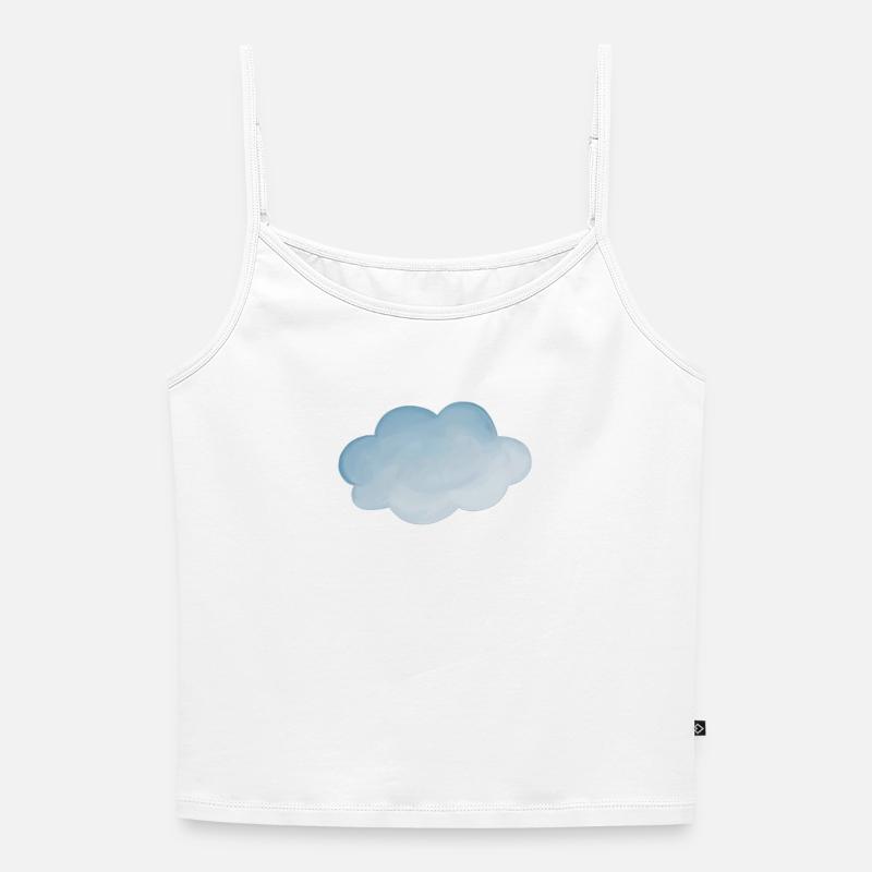 Cloud weather light blue - Women's Premium Organic Spaghetti Strap Top - white