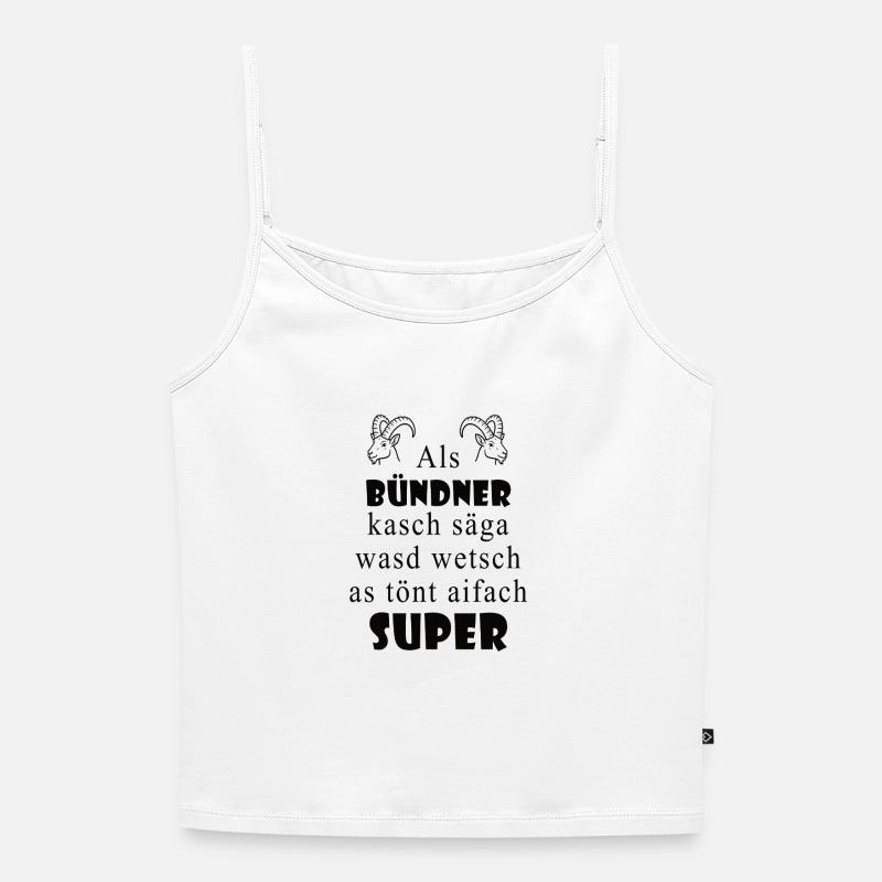 Graubünden dialect Super expression - Women's Premium Organic Spaghetti Strap Top - white