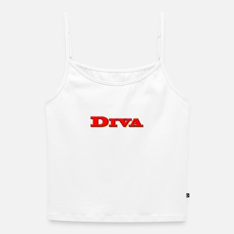 diva - Women's Premium Organic Spaghetti Strap Top - white