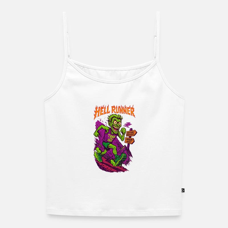 HELL RUNNER  - Frauen Premium Organic Top mit Spaghettiträgern - Weiß