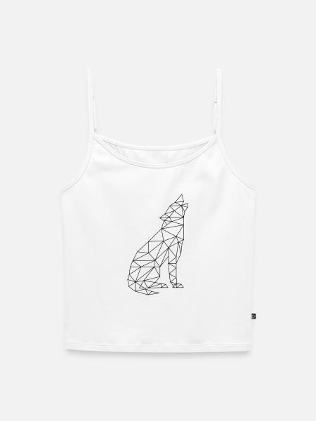 Wolfsruf Wolf Kontur Silhouette - Frauen Premium Organic Top mit Spaghettiträgern - Weiß