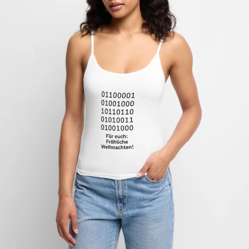 Binary Code Christmas Magic Women's Premium Organic Spaghetti Strap Top